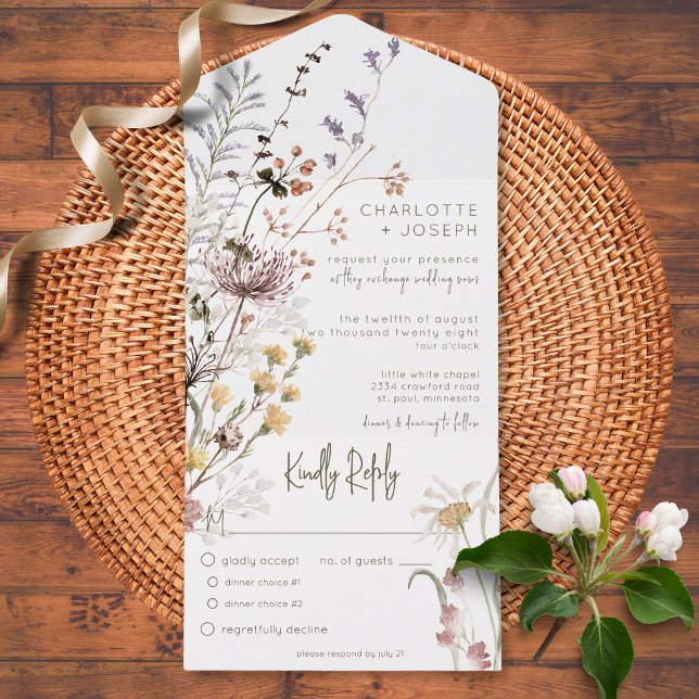 Boho Pastel Wildflower Janto Floral Moderno (Criador carregado)