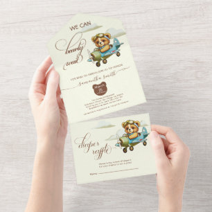 Boho Pilot Teddy Bear em Chá de fraldas de avião