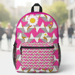 Boho Pink and Yellow Girly Backpack