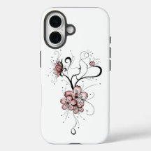 Boho Pink Floral Swirl iPhone Case