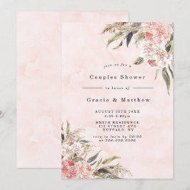 Boho Pink Peony Casais Convite para Chás