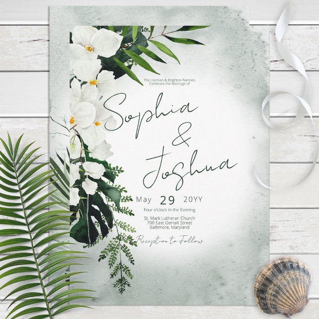 Boho Plantas Tropicais Convite Para Casamento Por  (Criador carregado)