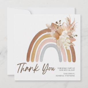 Boho Pompas Grass Cartões de agradecimentos Arco-Í