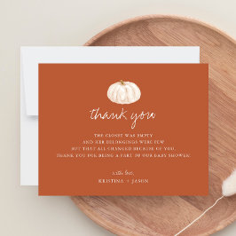 Boho Pumpkin Fall Chá de fraldas Obrigado Cartões