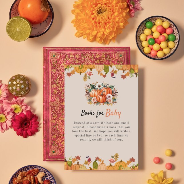 Boho Pumpkin Girl Books Para Cartão De Alojamento  (Criador carregado)