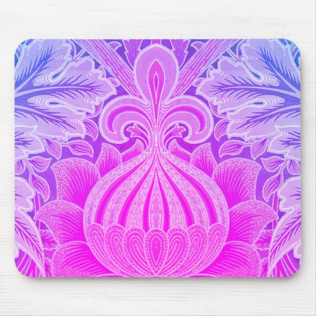 Boho Purple Blue Flower William Morris Mousepad (Frente)