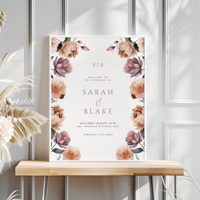 Boho Purple Floral Poster (Criador carregado)