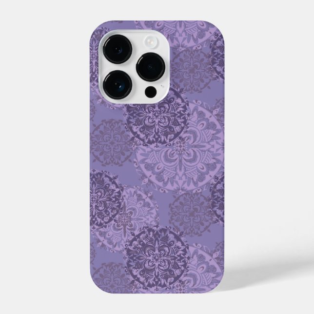 Boho Purple Mandalas iPhone 14 Plus Case (Verso)