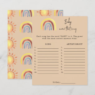 Boho Rainbow Baby Song game Chá de fraldas