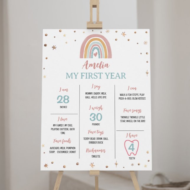 Boho Rainbow Birthday Poster (Criador carregado)