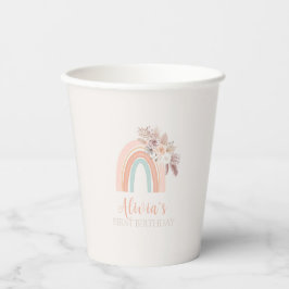 Boho Rainbow Watercolor Primeiro Aniversário