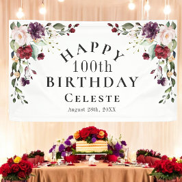 Boho Red Blush e Purple 100th Festa de aniversário
