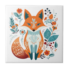 Boho Red Fox Scandinavian Folart