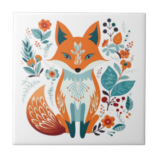 Boho Red Fox Scandinavian Folart