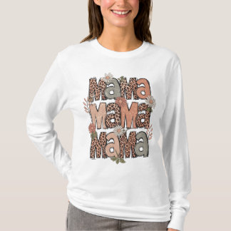 Boho Retro Camisa Floral "Mama" Longa