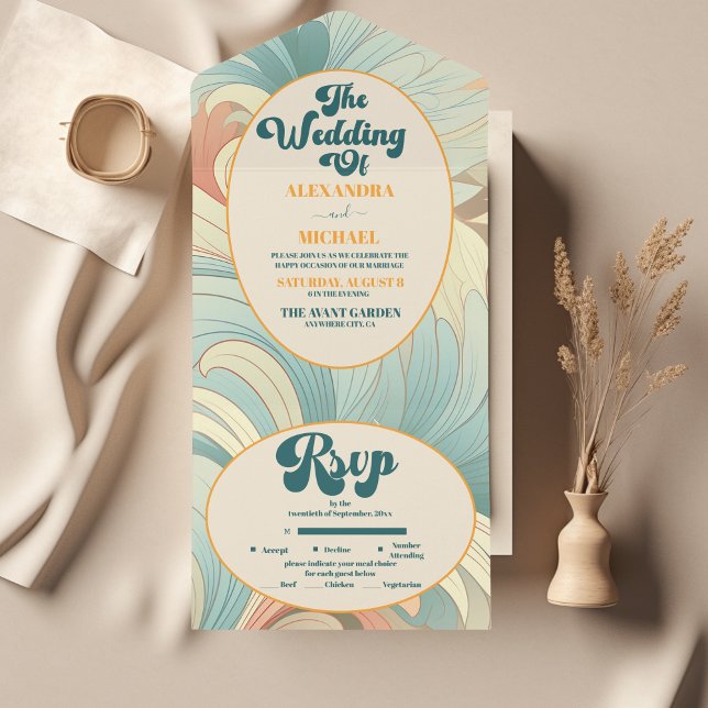 Boho Retro Casamento Floral Colorido (Criador carregado)