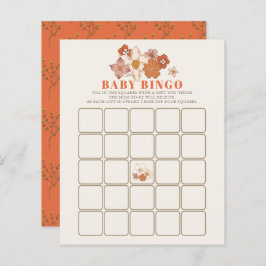 Boho Retro Groovy Floral Chá de fraldas Bingo Game