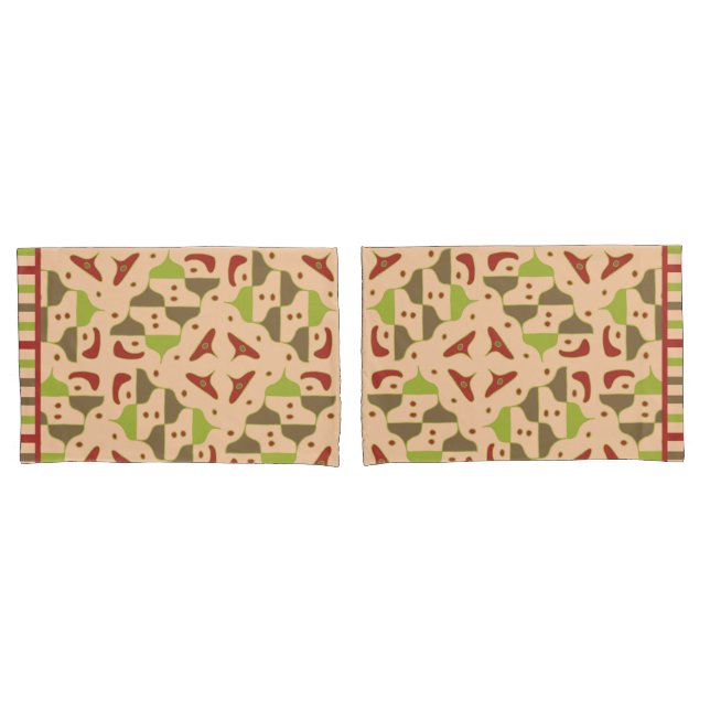 Boho Retro Modern Graphic Pillowcase (Frente - conjunto)