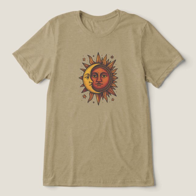 Boho Retro Sun e Moon Unisex (Design frontal)
