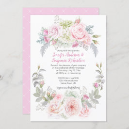 Boho Rosa Hydrangeas Convites Florais De Casamento