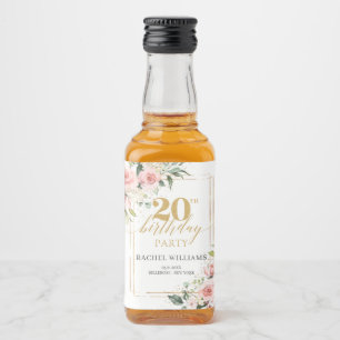 Boho rosado rosas cor-de-rosa 20 de aniversário co