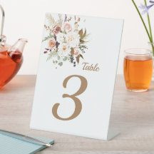 Boho Rosas de cor suave/Flores brancas