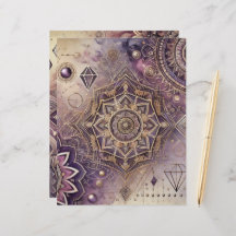 Boho Roxo e Dourado Intrai Mandalas