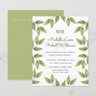 Boho Russo folhas verdes casamento