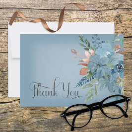 Boho Rust e Cartões de agradecimentos Floral Azul