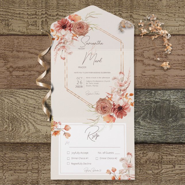 Boho Rust Fall Floral no Janto Cream (Criador carregado)