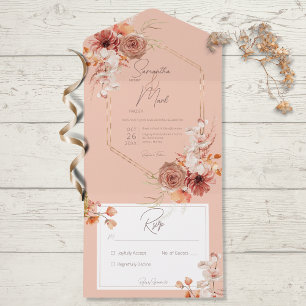 Boho Rust Fall Floral no Peach No Janto