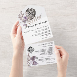 Boho Rust Gothic Viking Símbolos Wildflower Weddin