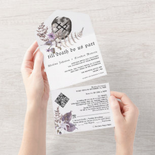 Boho Rust Gothic Viking Símbolos Wildflower Weddin