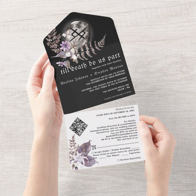 Boho Rust Gothic Viking Símbolos Wildflower Weddin (Tearaway)