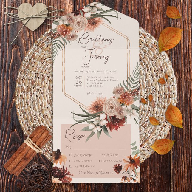 Boho Rust & Neutral Fall Floral Janto (Criador carregado)