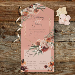 Boho Rust & Neutral Fall Floral Peach Janto Rust