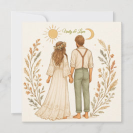 Boho Rustic Cowboy Casamento Salve a Data