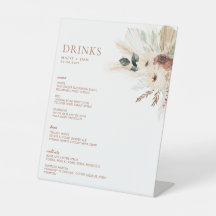 Boho Rustic Floral Wedks - Sinal de Bar MAEVE