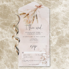 Boho Rustic Pampas & Buquê Seco De Grama Sem Janto