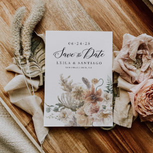Boho Rustic Pampas Grass Salva o Convite de Data