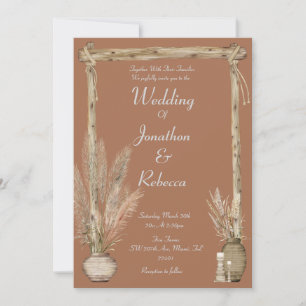 Boho Rustic Pampas Terthy Convite de casamento Bro