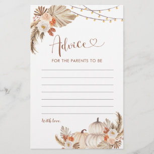 Boho Rustic Pumpkin Cai no Amor Conselho para Pai