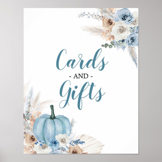 Boho Rustic Pumpkin Fall Cards & Gifts Pos Poster (Frente)