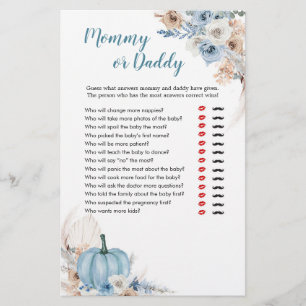 Boho Rustic Pumpkin Fall Mamãe ou Pai Games