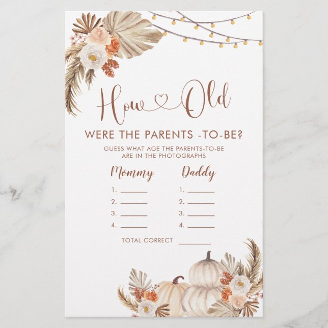 Boho Rustic Pumpkin se apaixona por quantos pais a (Frente)