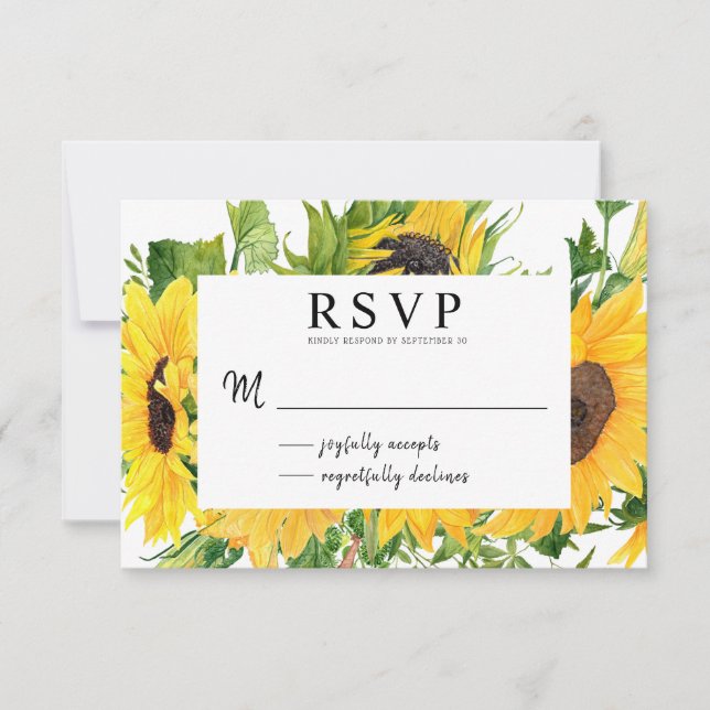 Boho Rustic Sunflower Summer Buquê RSVP (Frente)