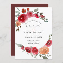 Boho rustic watercolor convite para casamento flor