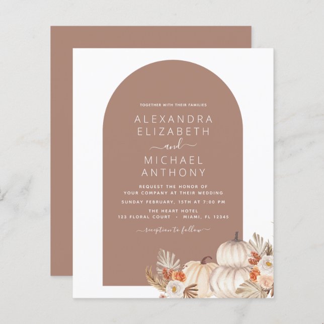 Boho Rustic White Pumpkins Boho (Frente/Verso)