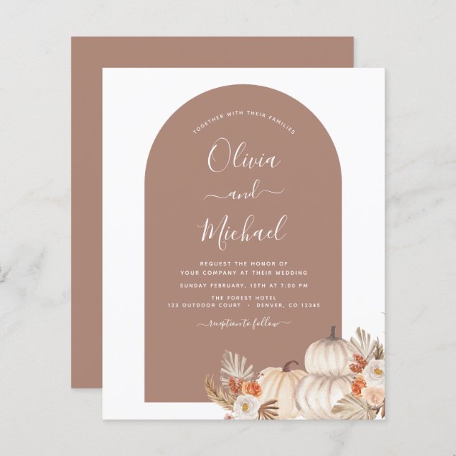 Boho Rustic White Pumpkins Boho (Frente/Verso)