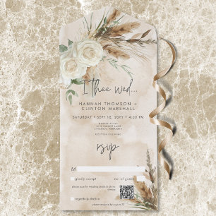 Boho Rustic White Roses & Pampas Casamento Código